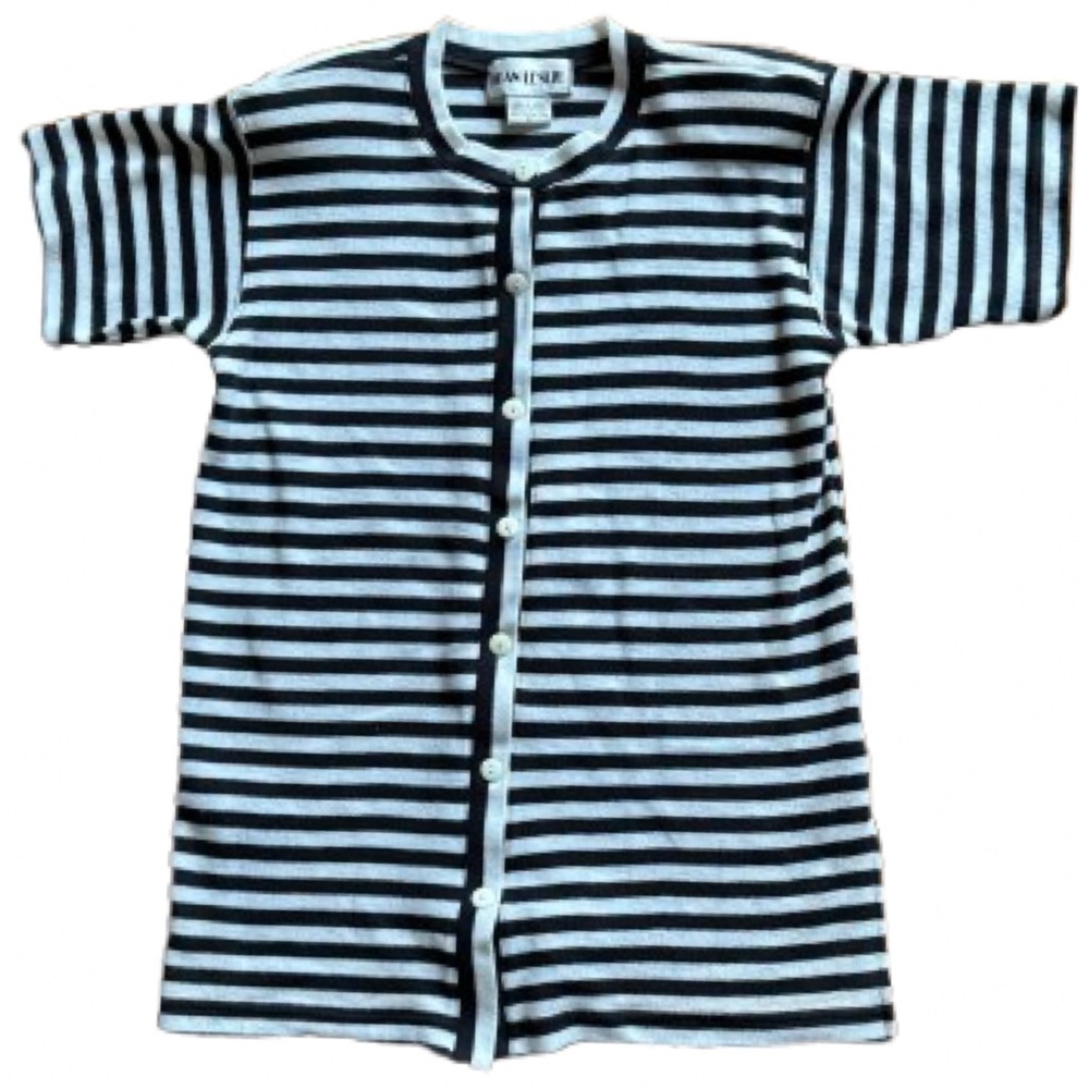 Joan Leslie Seven Button Down Short Sleeve Top Coverup